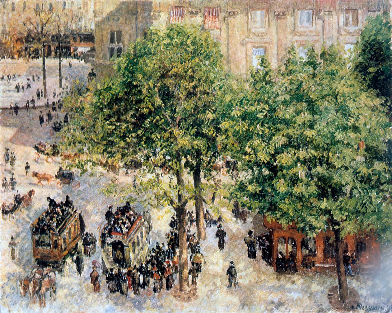 Place du Theatre-Francais, våren, 1898 av Camille Jacob Pissarro