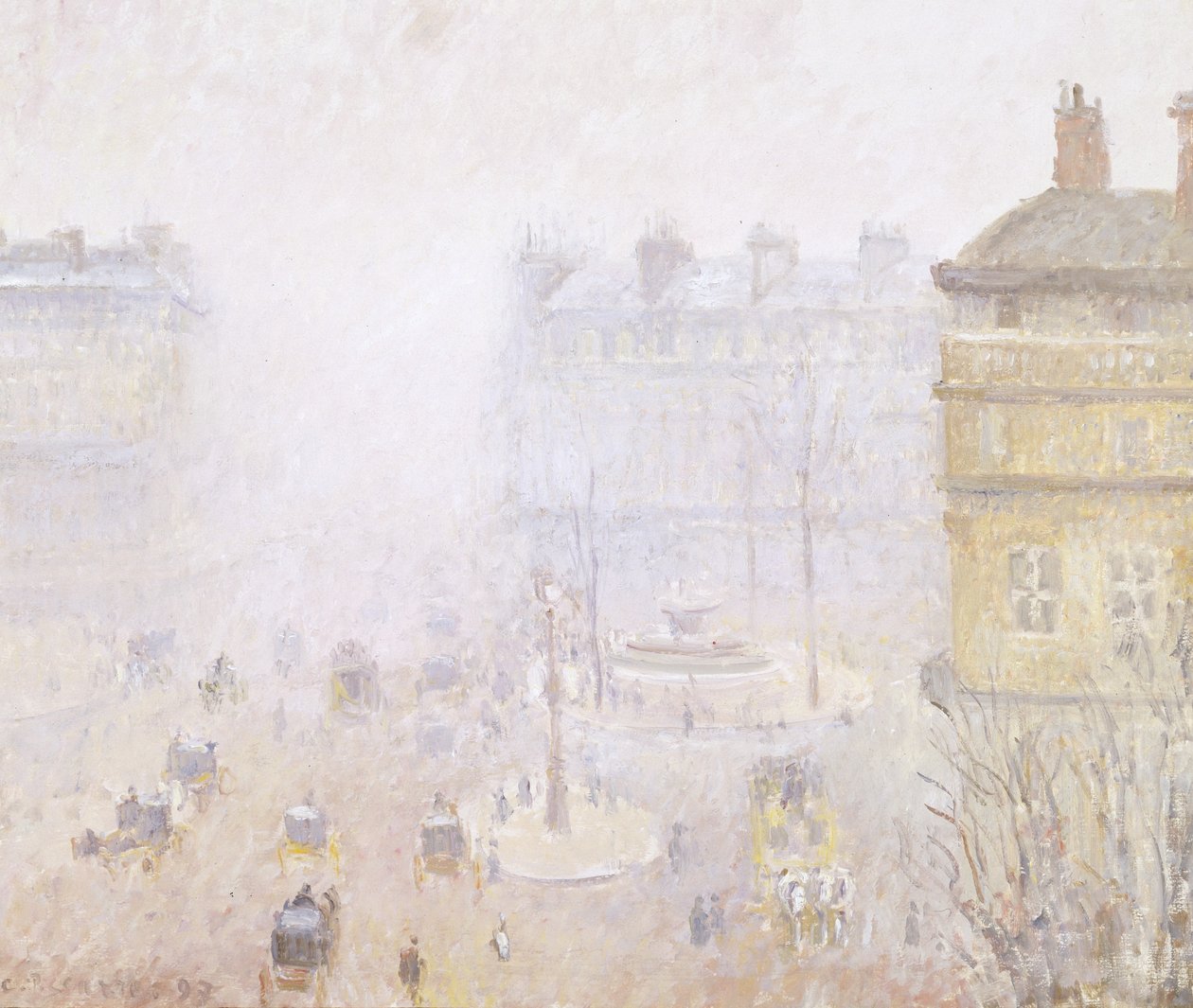 Place du Theatre Francais: Dimeffekt av Camille Jacob Pissarro