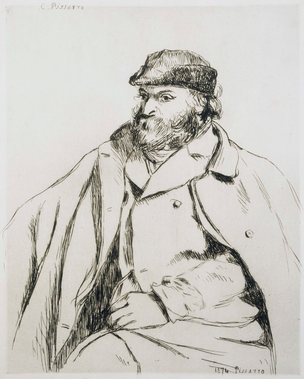 Porträtt av Cezanne (delstat I) av Camille Jacob Pissarro