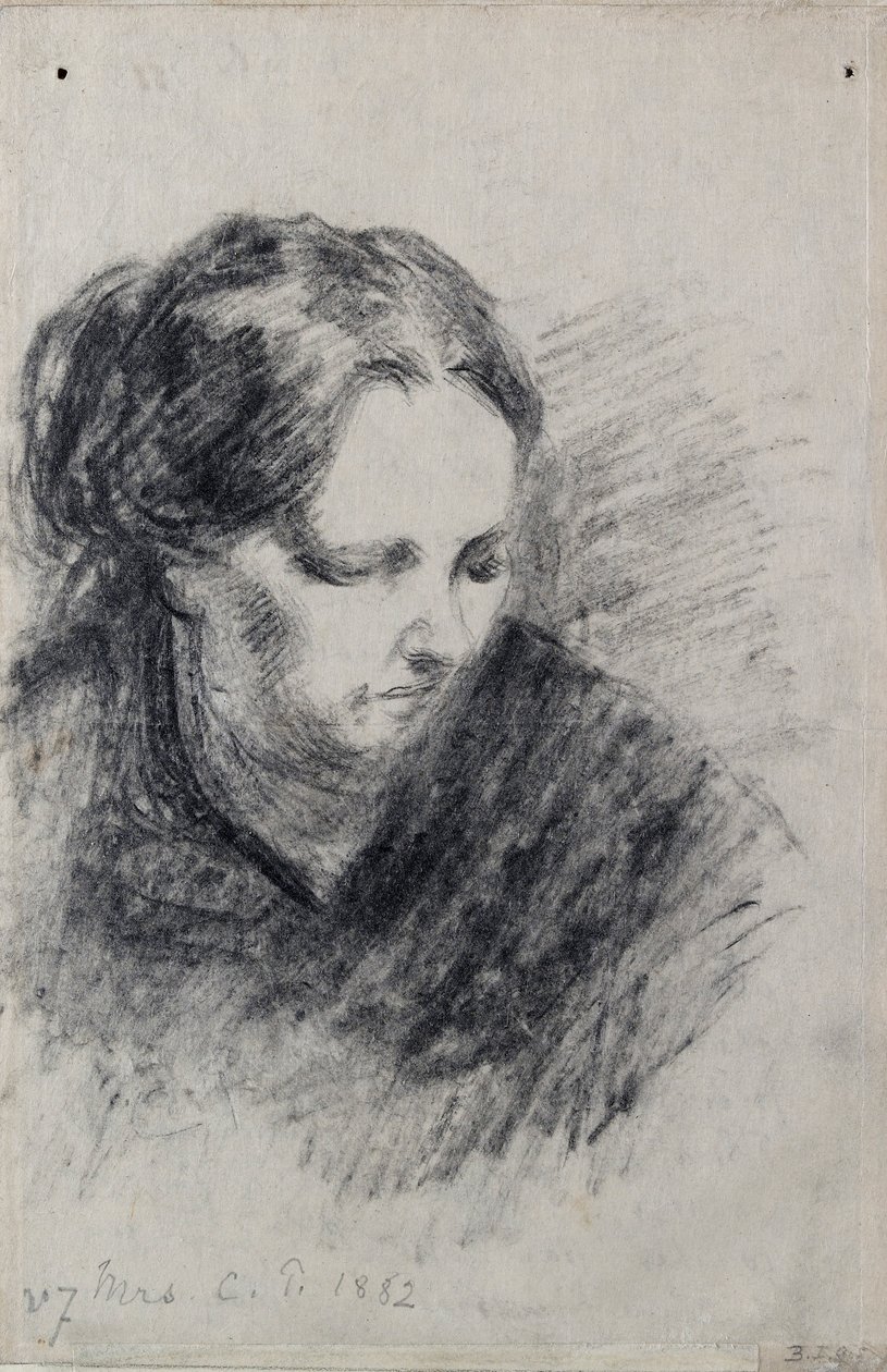 Porträtt av Madame Pissarro, 1882 av Camille Pissarro