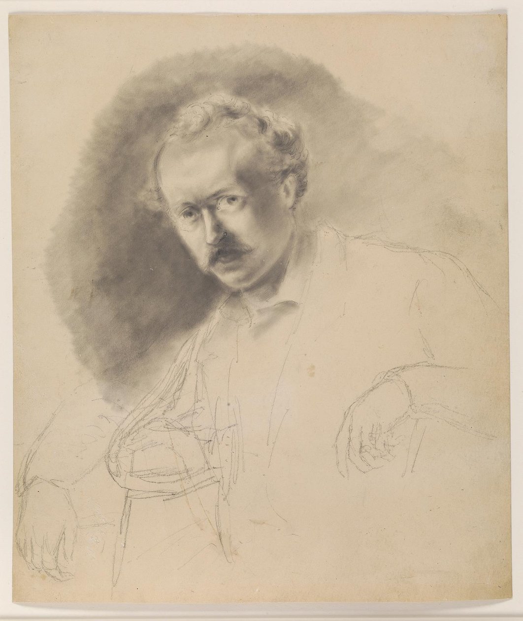 Porträtt av målaren Fritz Melbye (1826-1869) av Camille Pissarro