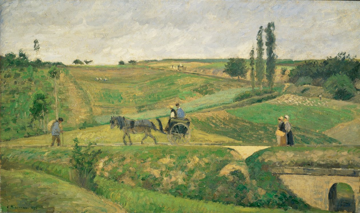 Väg nära Pontoise ... av Camille Pissarro
