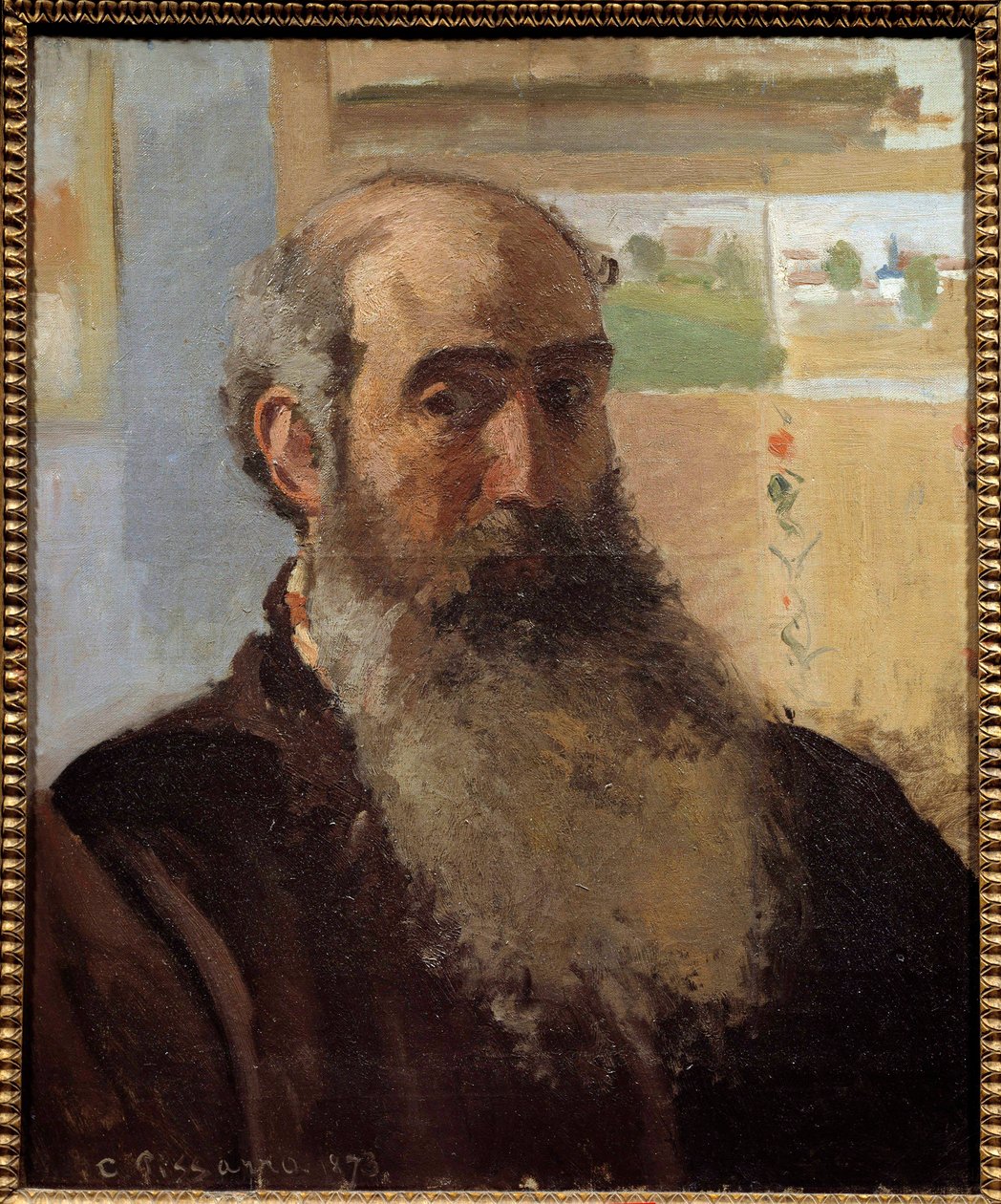 Självporträttmålning av Camille Pissarro (1830-1903) 1873 Sön. 0,56x0,46 m Paris, musee d