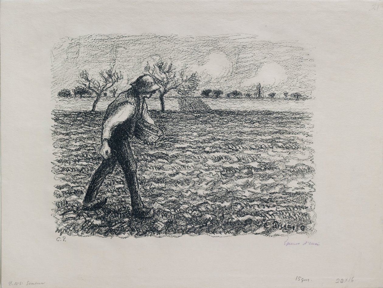 Såningsman, 1896 av Camille Pissarro