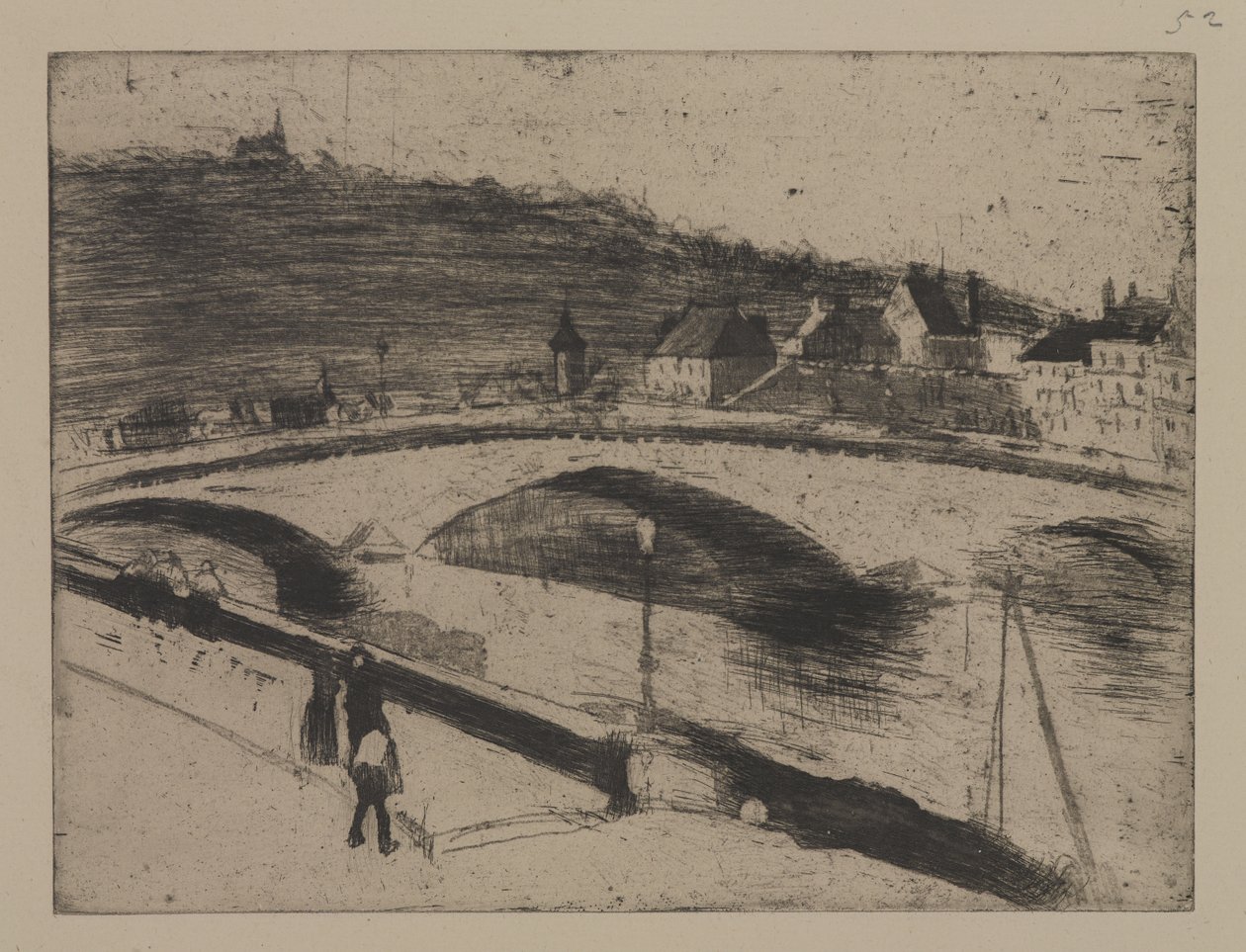 Stenbron i Rouen av Camille Jacob Pissarro