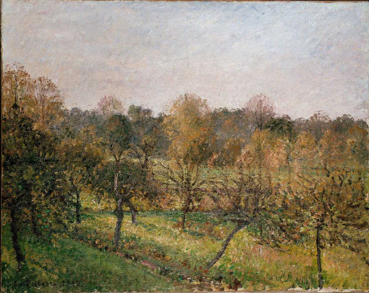 Solnedgång vid Eragny-sur-Epte, hösten 1902 av Camille Pissarro