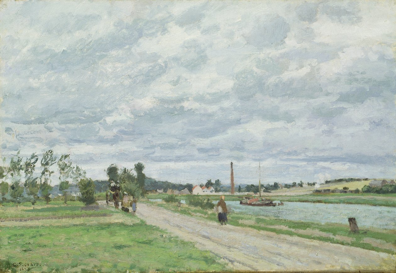 The Banks of the Oise nära Pontoise av Camille Pissarro