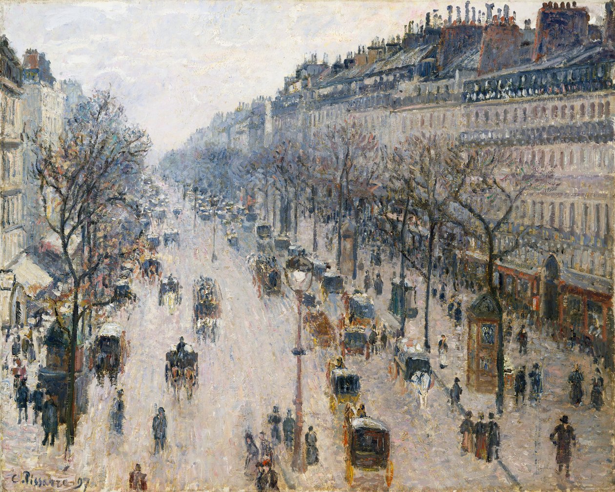 Boulevard Montmartre på en vintermorgon, 1897. av Camille Jacob Pissarro