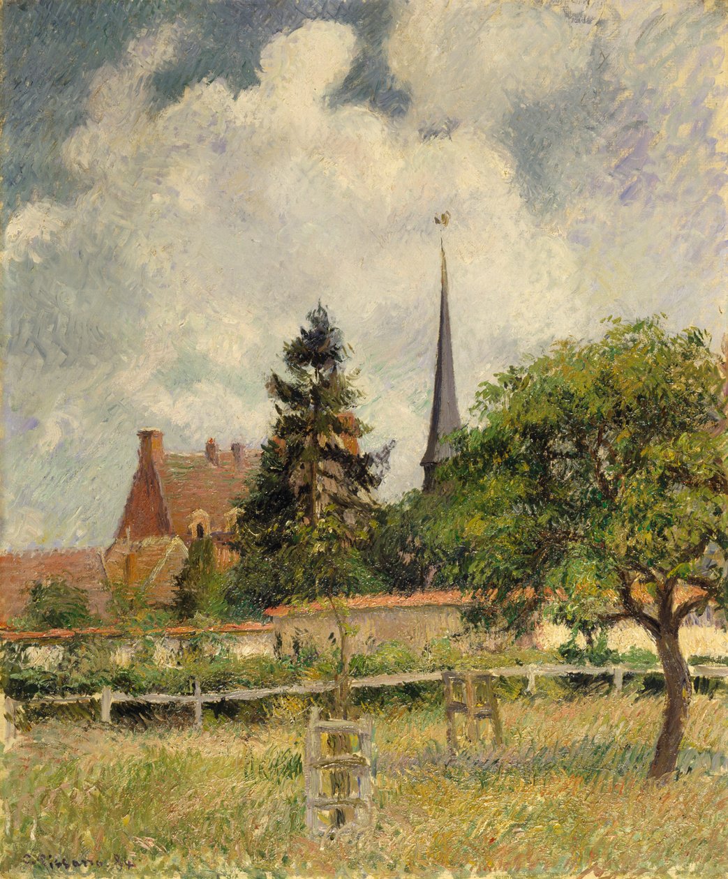 Kyrkan i Eragny av Camille Jacob Pissarro