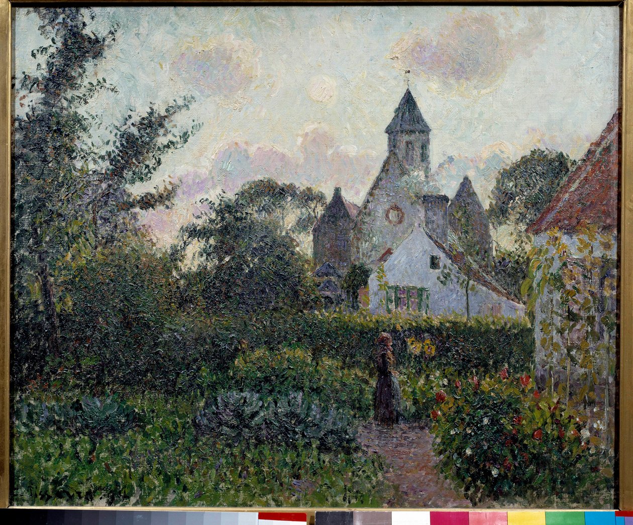 Kyrkan Knocke i Belgien Målning av Camille Pissarro (1830-1903) 1894 Sön. 0,54 x 0,65 m Paris, Musee d