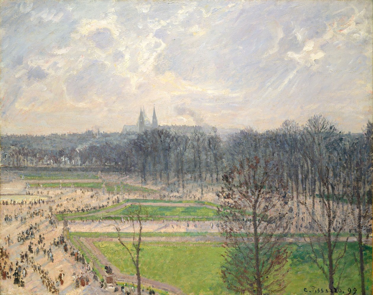 Tuileriernas trädgård en vintereftermiddag av Camille Jacob Pissarro