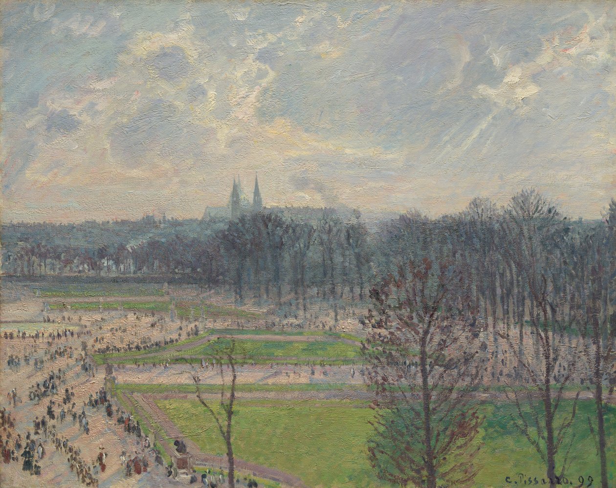 Tuileriernas trädgård en vintereftermiddag, 1899. av Camille Jacob Pissarro