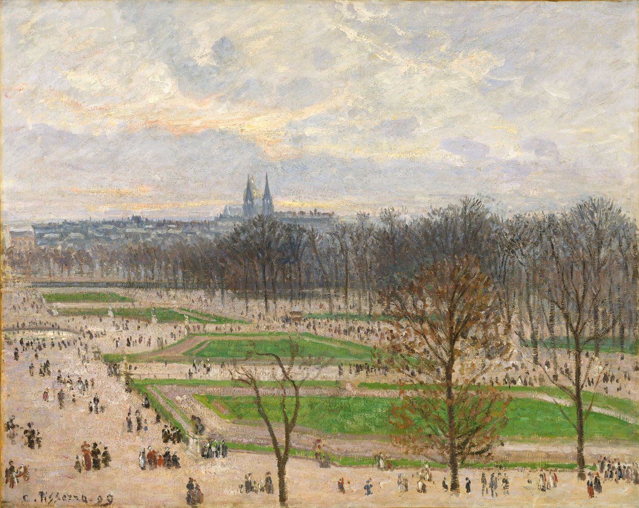 Tuileriernas trädgård en vintereftermiddag, 1899. av Camille Jacob Pissarro