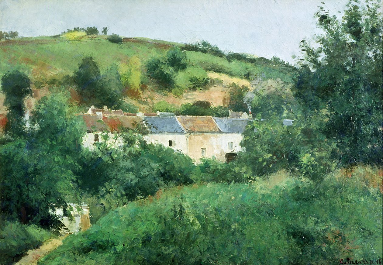 Vägen i byn av Camille Jacob Pissarro