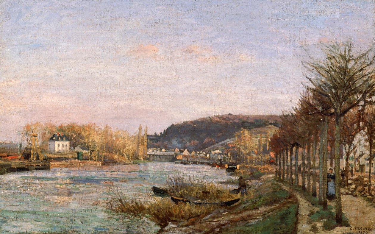Seinen vid Bougival av Camille Jacob Pissarro