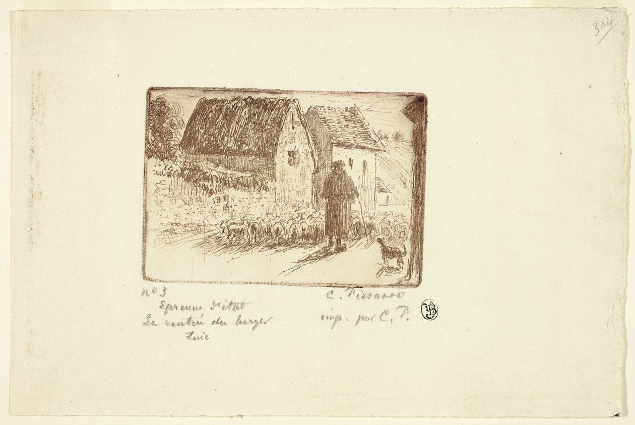Herdens återkomst av Camille Pissarro