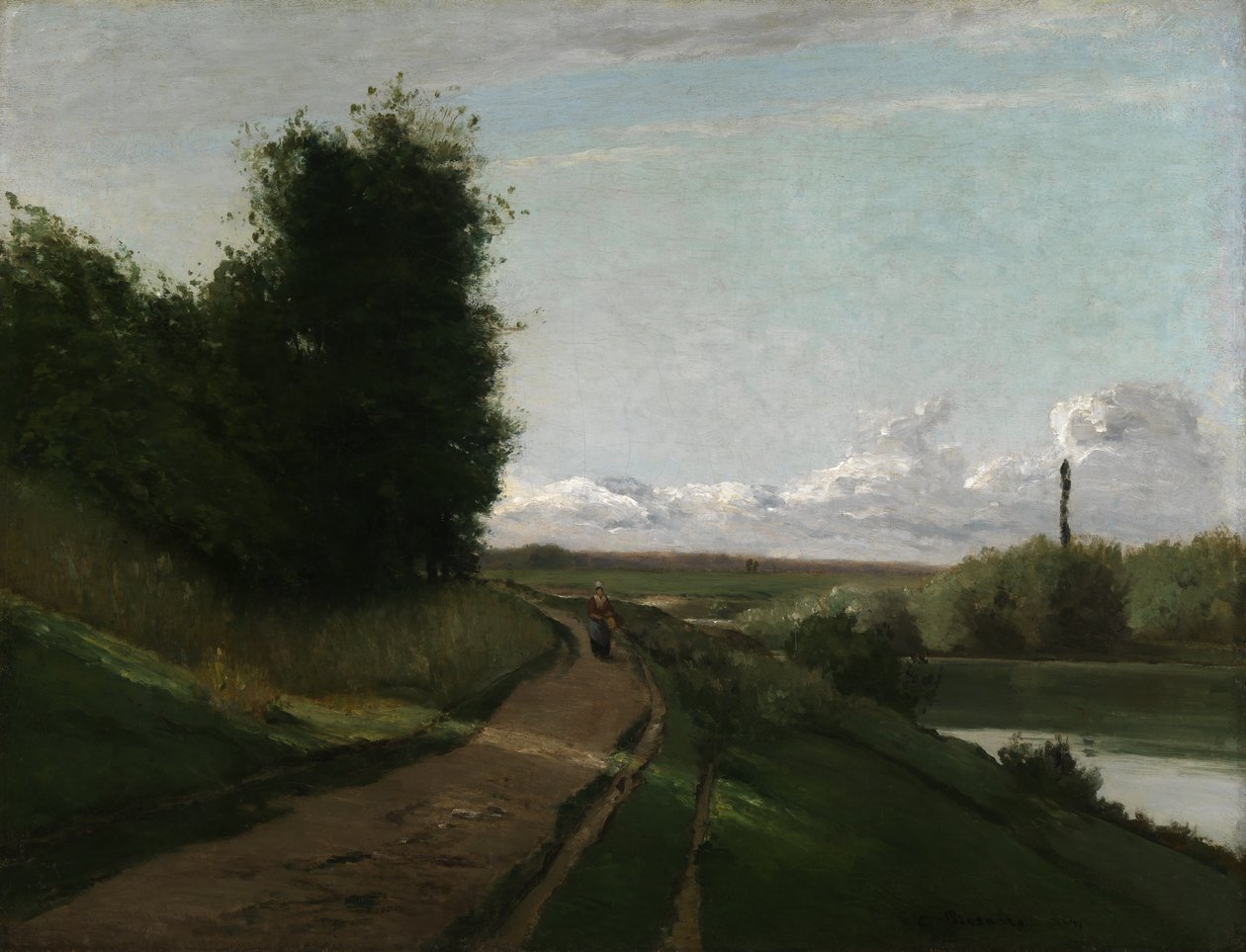 Bogservägen vid Bougival av Camille Pissarro