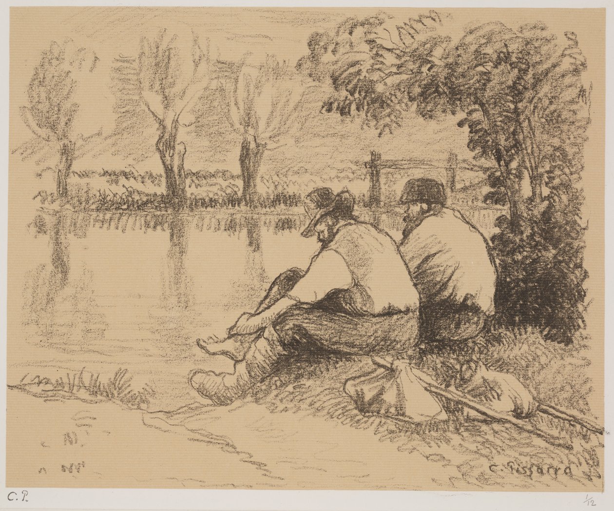 The Tramps, ca 1894 (litho) av Camille Jacob Pissarro