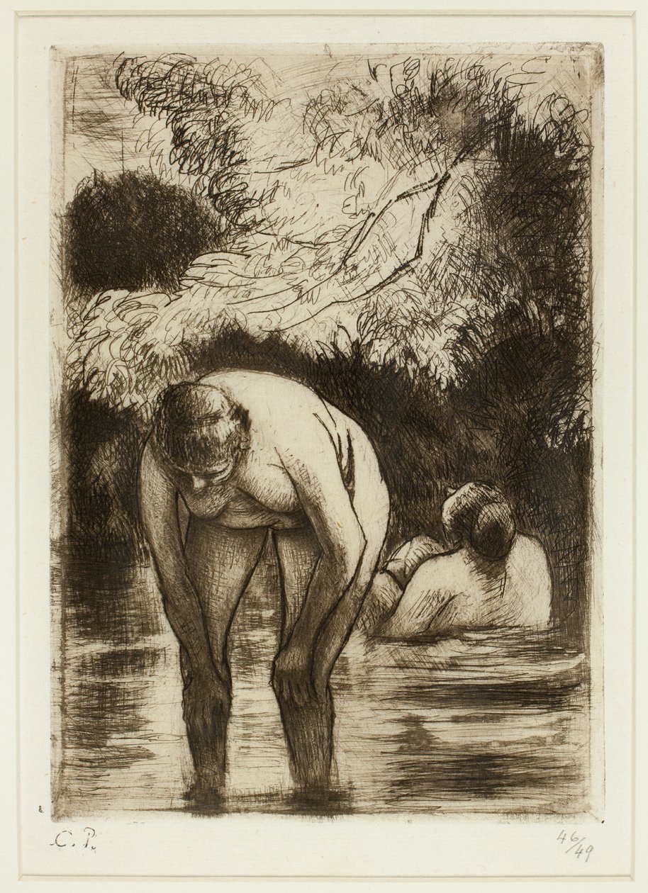 De två badarna av Camille Pissarro