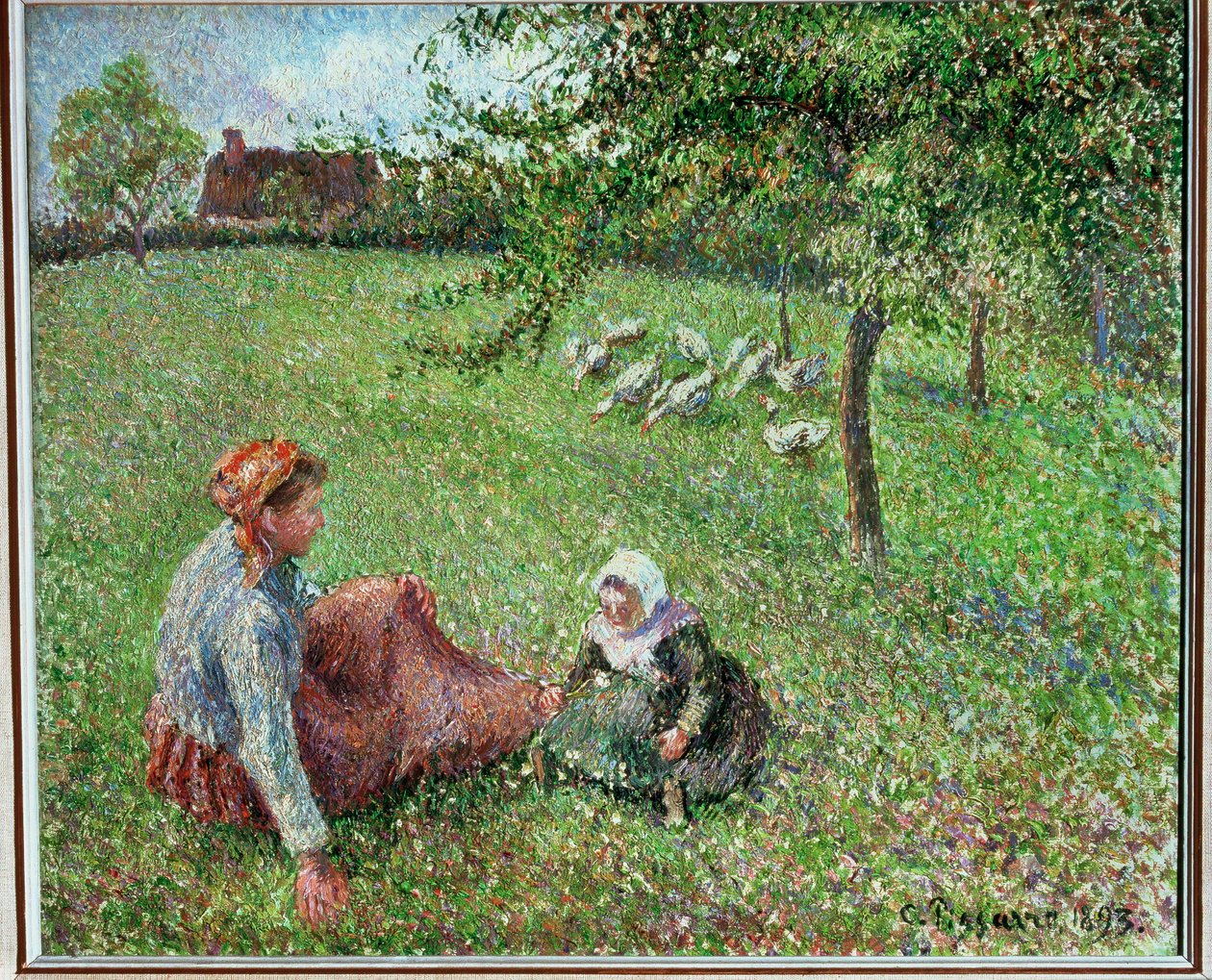 Gässens betesmark (olja på duk) av Camille Pissarro