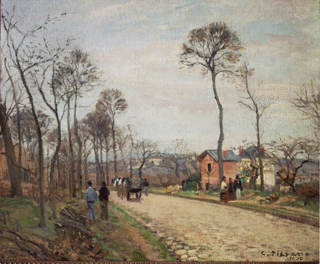Vägen till Louveciennes - 1870. Olja på duk av Camille Jacob Pissarro