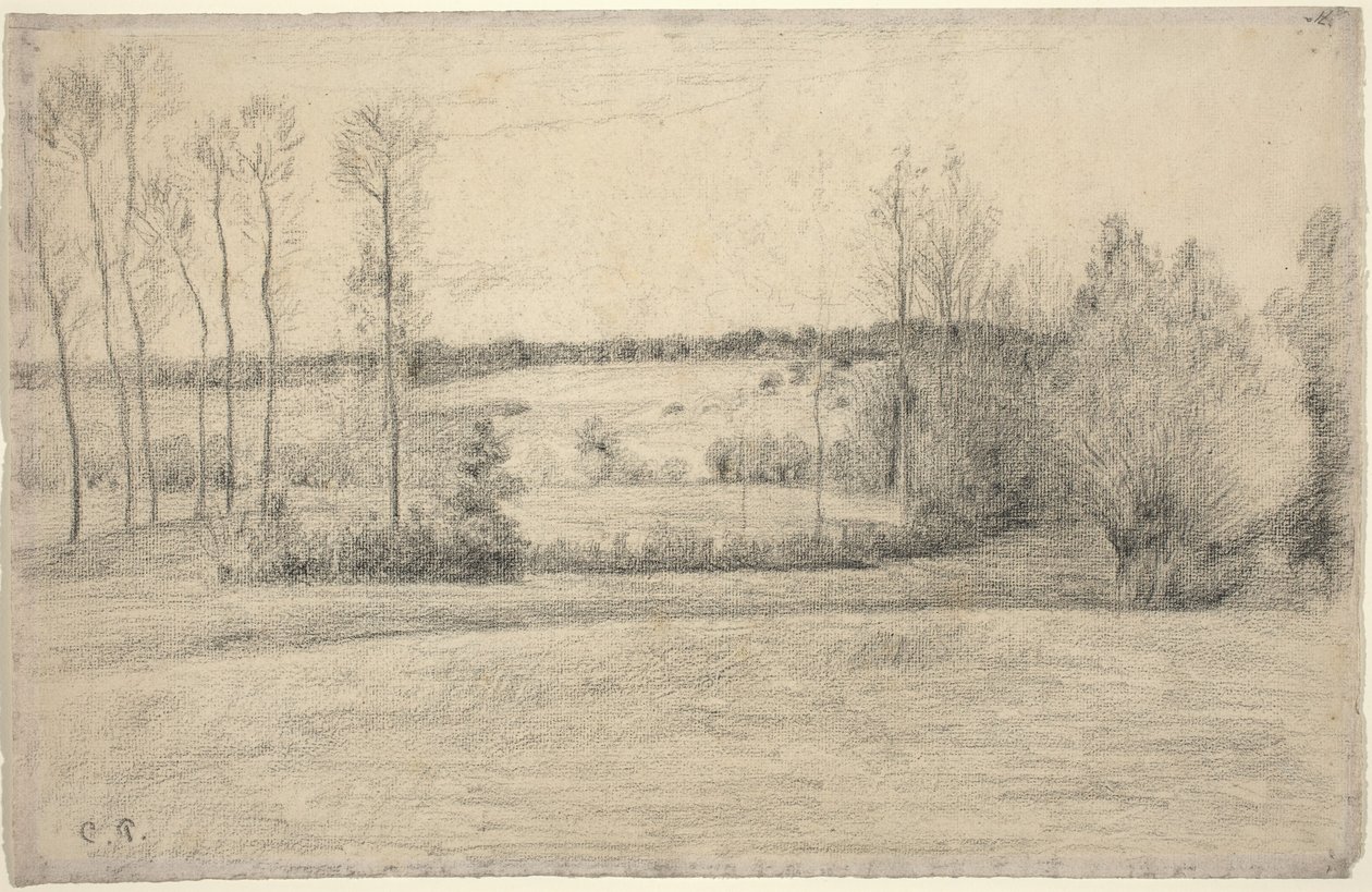 Träd och ängar i Eragny, 18951900. av Camille Pissarro