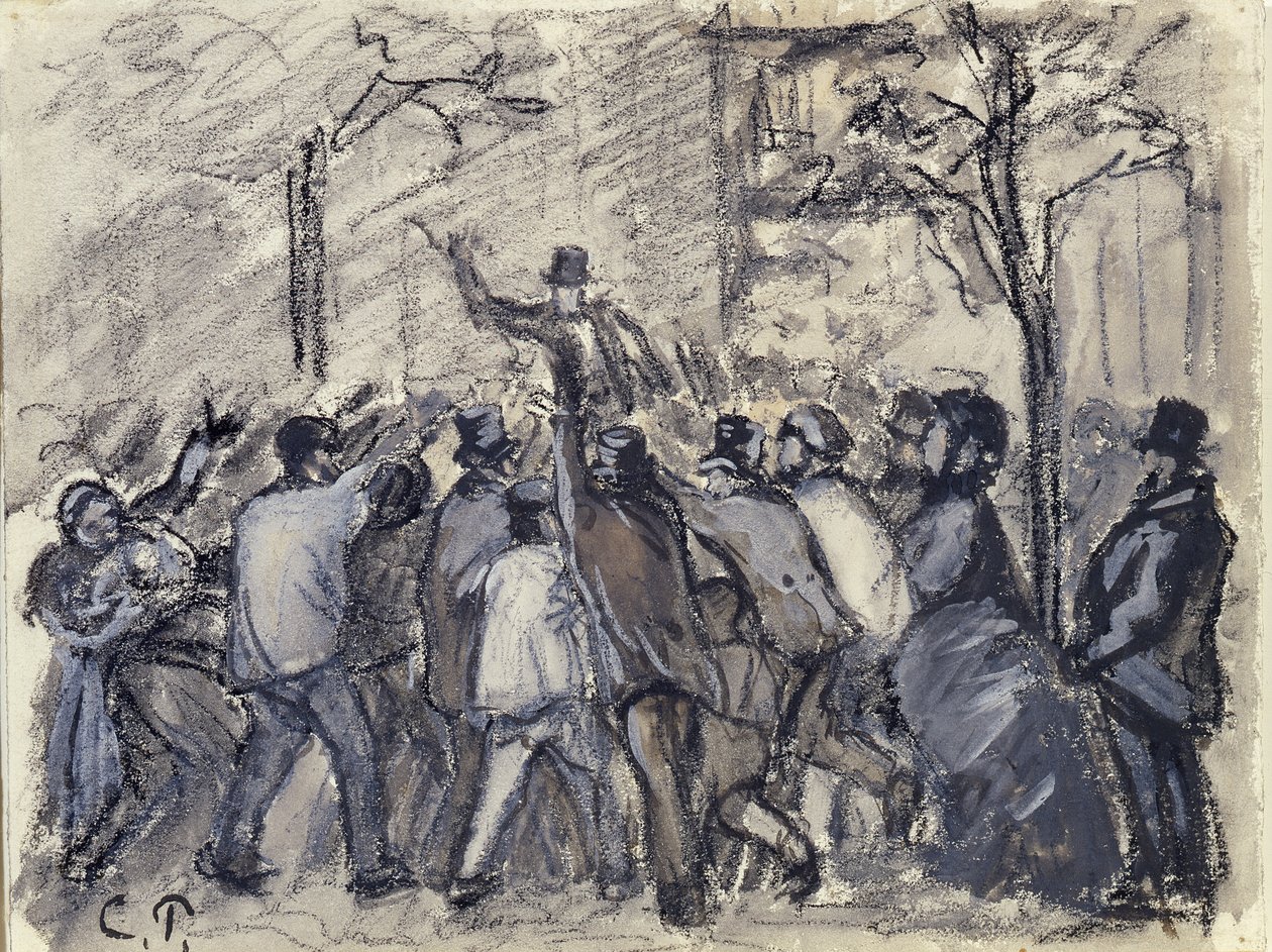 Urban uppror i Paris av Camille Jacob Pissarro