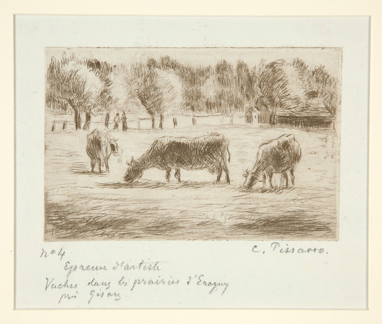 Kor i gräsmarkerna av Camille Pissarro