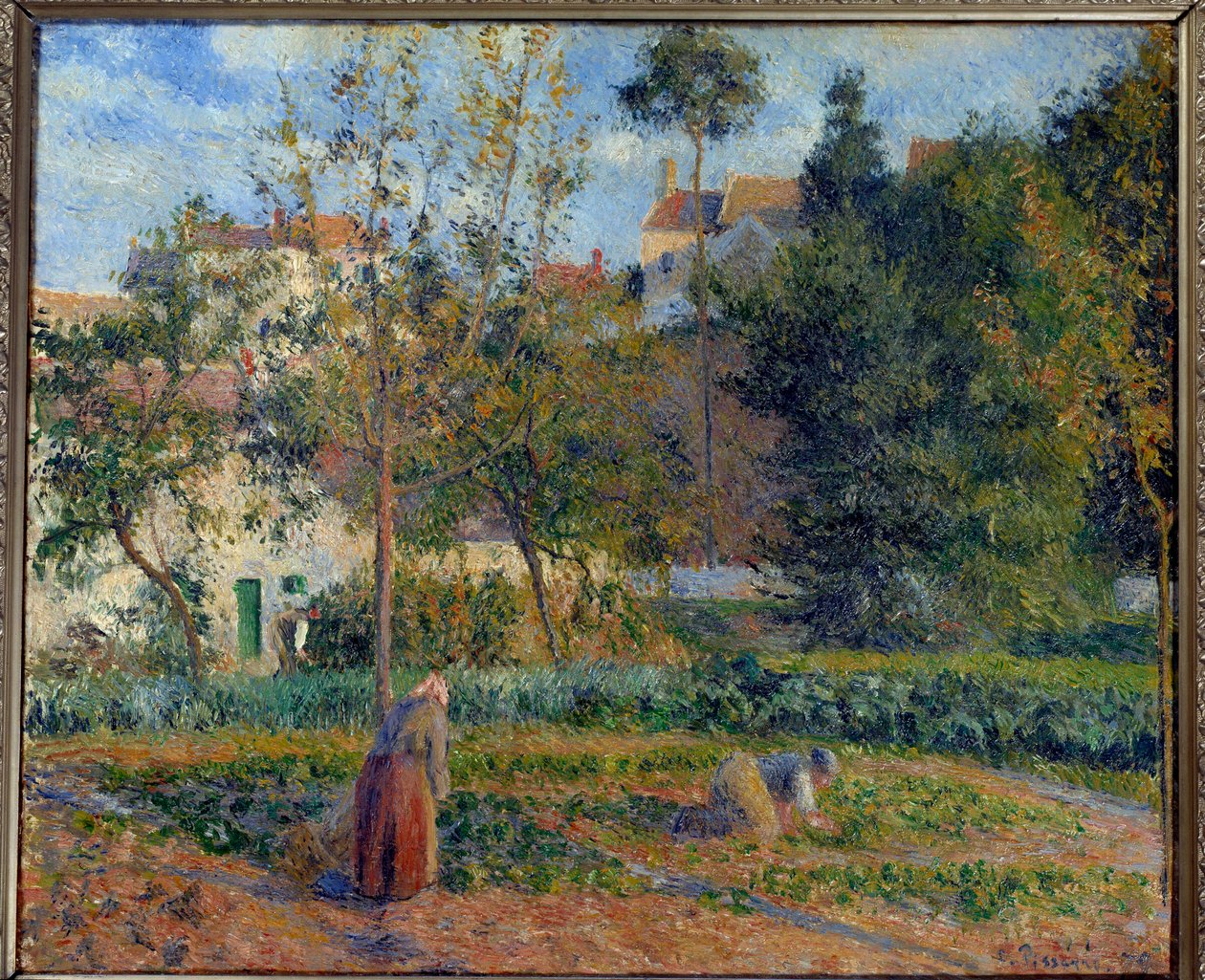 Grönsaksträdgård vid Eremitaget, Pontoise-målning av Camille Pissarro (1830-1903) 1879 Sön. 0,55x0,65 m Paris, musee d