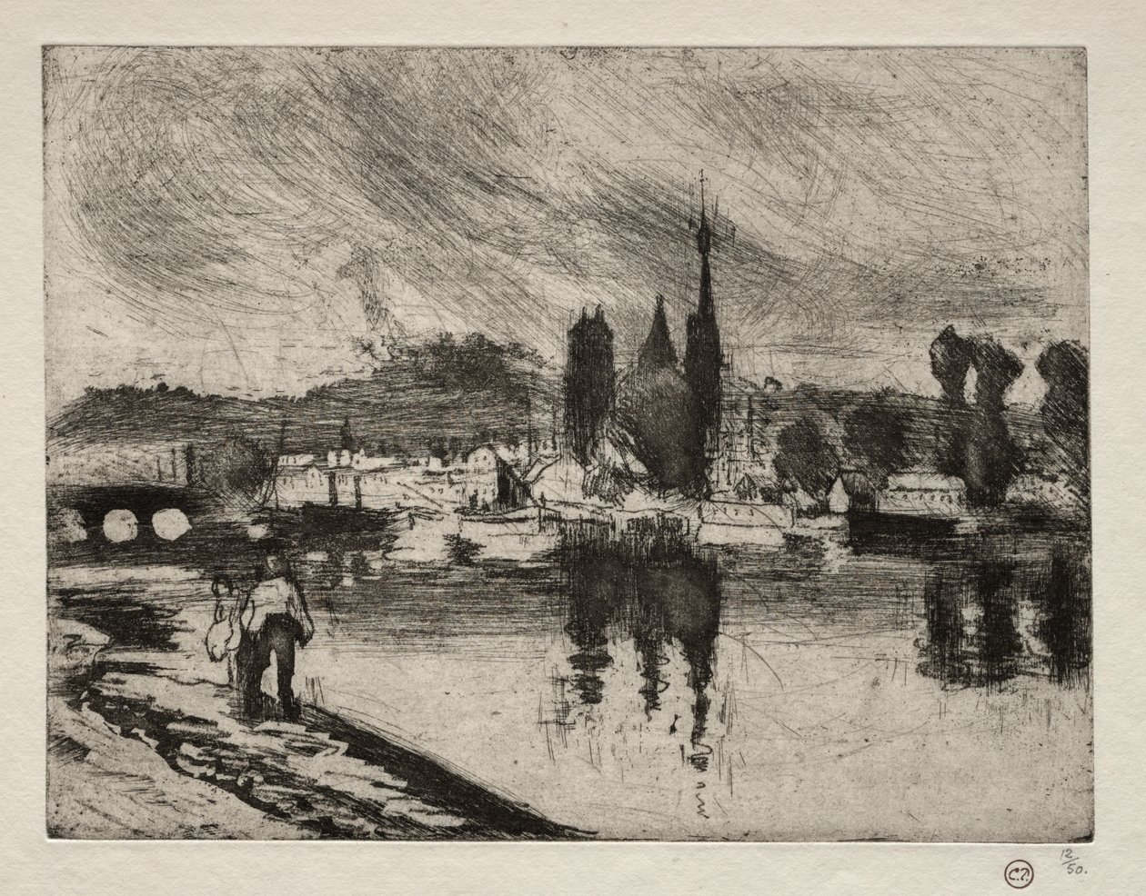 Utsikt över Rouen av Camille Pissarro