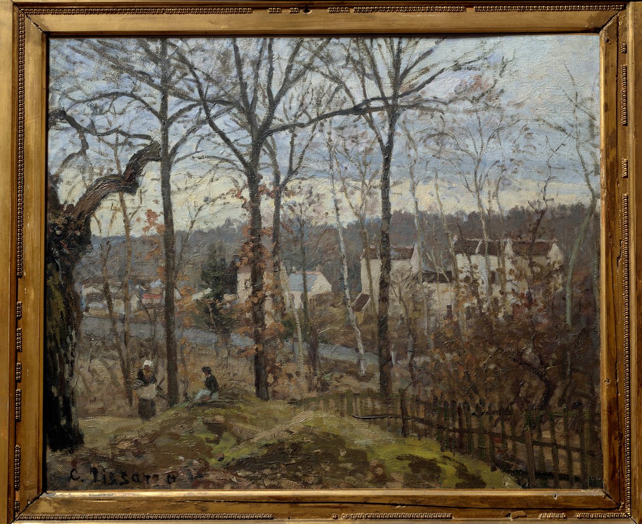 Vinterlandskap i Louveciennes. Målning av Camille Pissarro (1830-1903) av Camille Jacob Pissarro