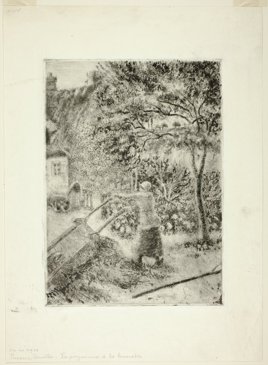 Kvinna som tömmer en skottkärra av Camille Pissarro