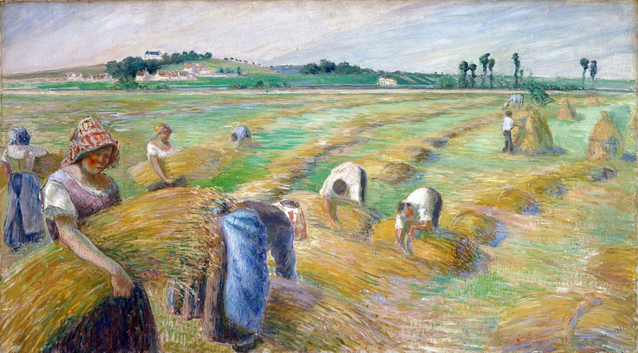""skörden"" Målning av Camille Pissarro (1830-1903) Dim 70,3x126 cm 1882 National Museum of Western Art, Tokyo av Camille Pissarro