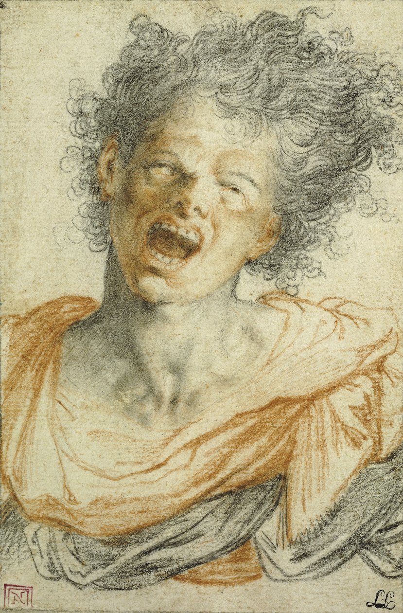 En ung man som skjuter; En skrikande ung man av Camillo Procaccini