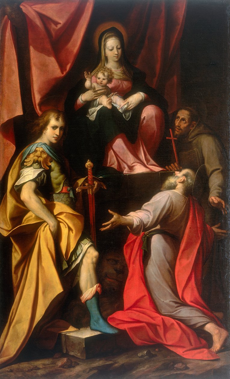 Madonna med barn och heliga Vitale och Jerome, verk av Camillo Procaccini, konserverat på Galleria Estense i Modena av Camillo Procaccini