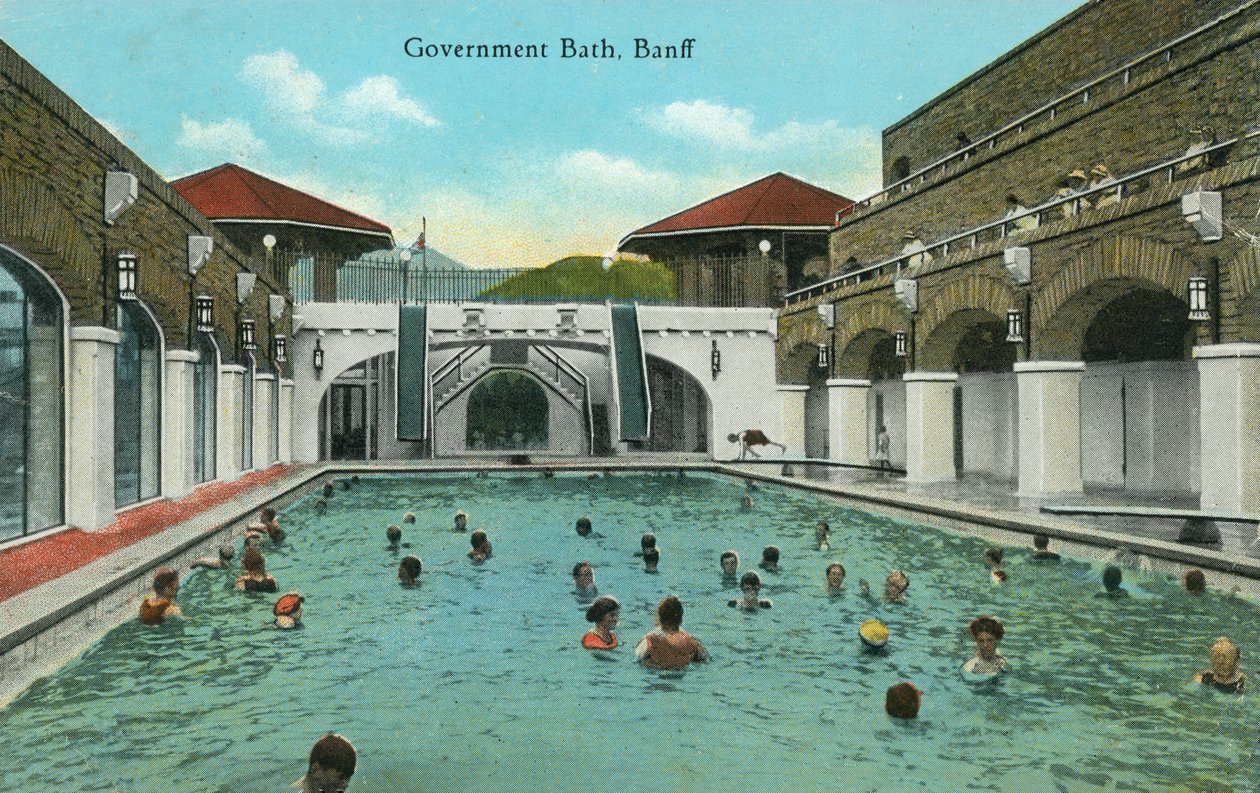 Government Bath, Banff, Alberta, Kanada (färgfoto) av Canadian Photographer