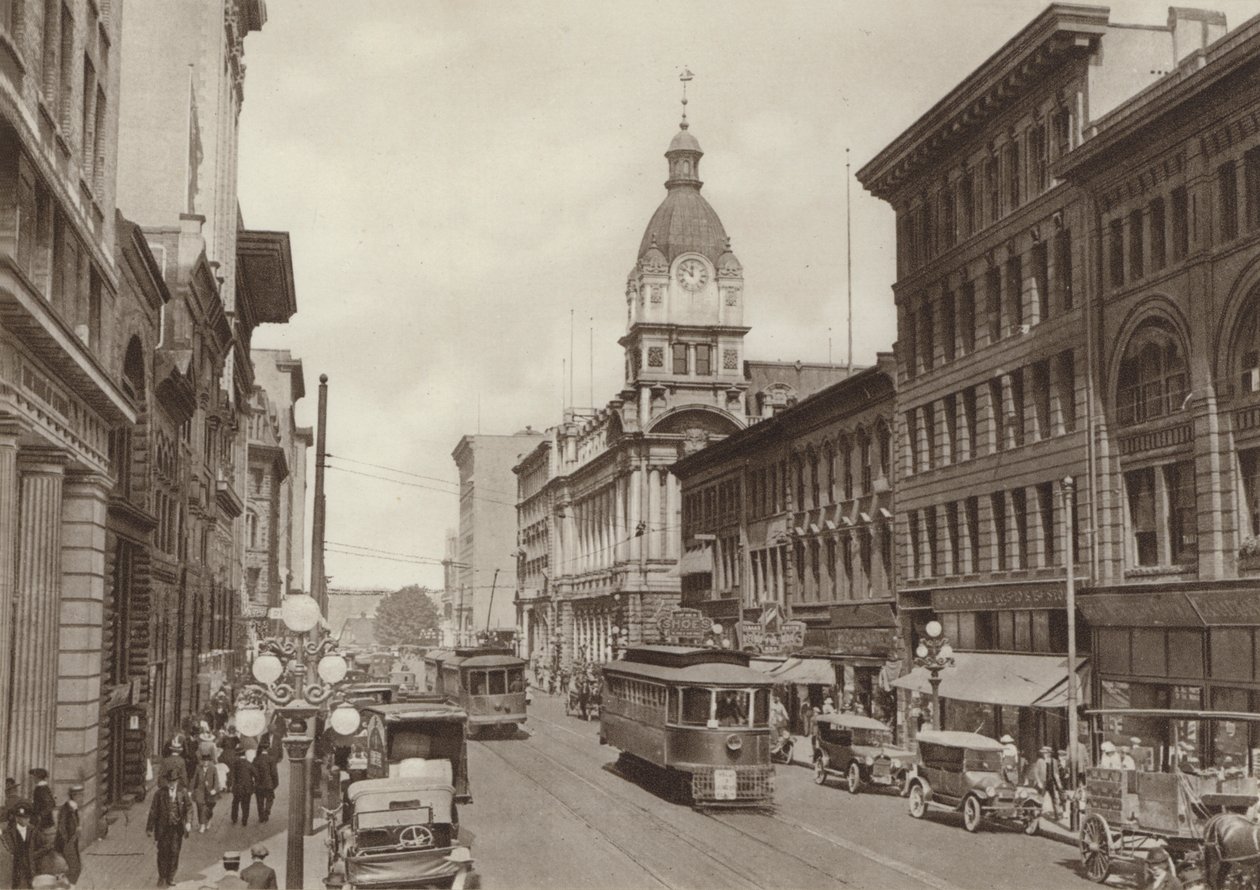 Hastings Street och postkontoret (svartvitt foto) av Canadian Photographer