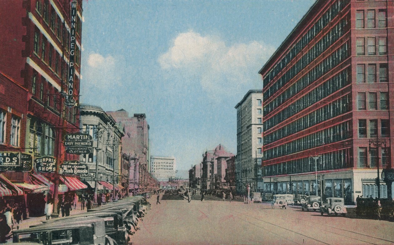 Portage Avenue mot öster, Winnipeg, Manitoba, Kanada (färgfoto) av Canadian Photographer