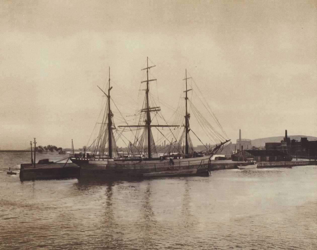 Hamnen vid Hochelaga, gammaldags skonare fortfarande i drift (svartvitt foto) av Canadian Photographer