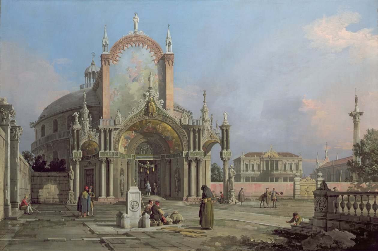 Capriccio av en kyrka, ca 1750 av Giovanni Antonio Canal