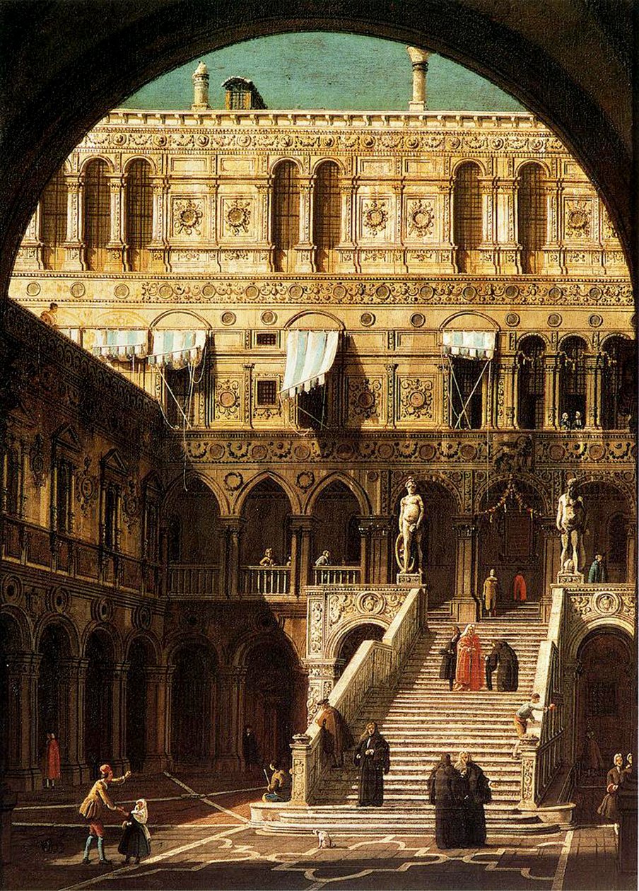 Jättarnas steg, Venedig, 1765 av Giovanni Antonio Canal