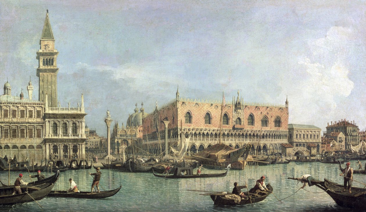 Molo och Piazzetta San Marco, Venedig av Giovanni Antonio Canal