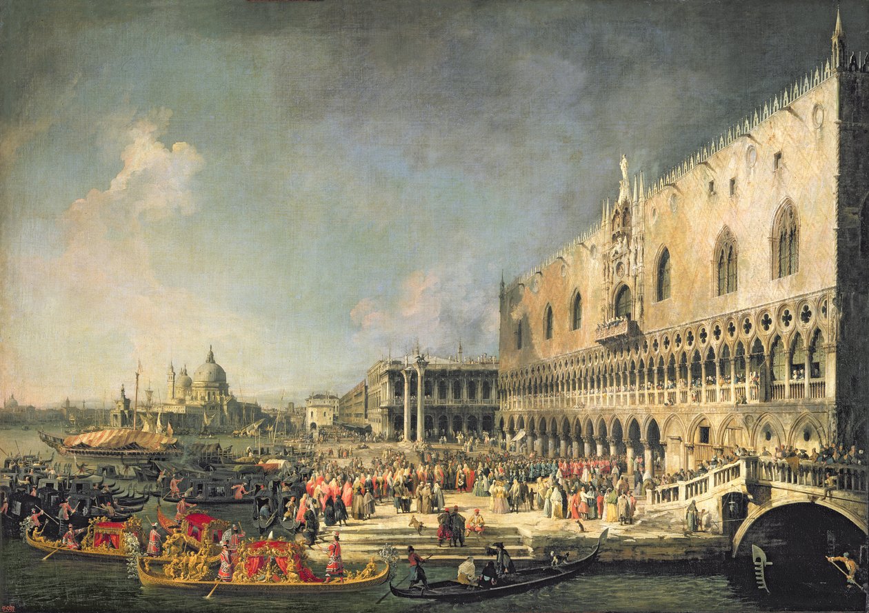 Mottagandet av den franska ambassadören i Venedig, ca 1740-talet av Giovanni Antonio Canal