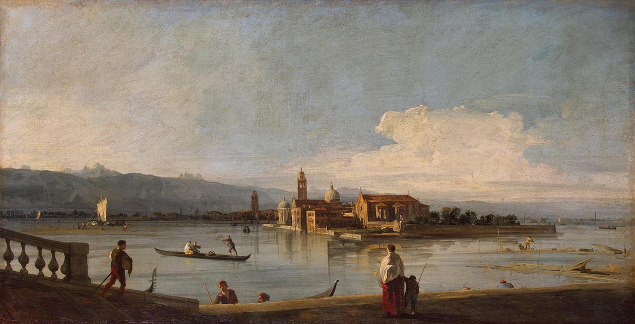 Utsikt över öarna San Michele, San Cristoforo och Murano, från Fondamenta Nuove, ca 1725-28 av Giovanni Antonio Canal