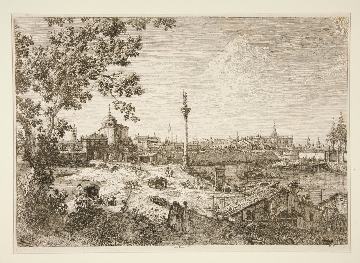 Imaginary View of Padua, från serien Vedute (Views) av Canaletto (Giovanni Antonio Canal)