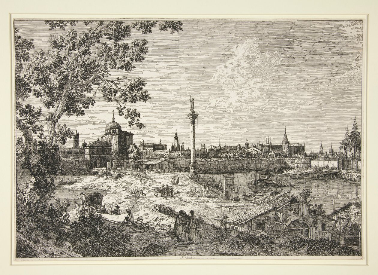 Imaginary View of Padua, från serien Vedute (Views) av Canaletto (Giovanni Antonio Canal)
