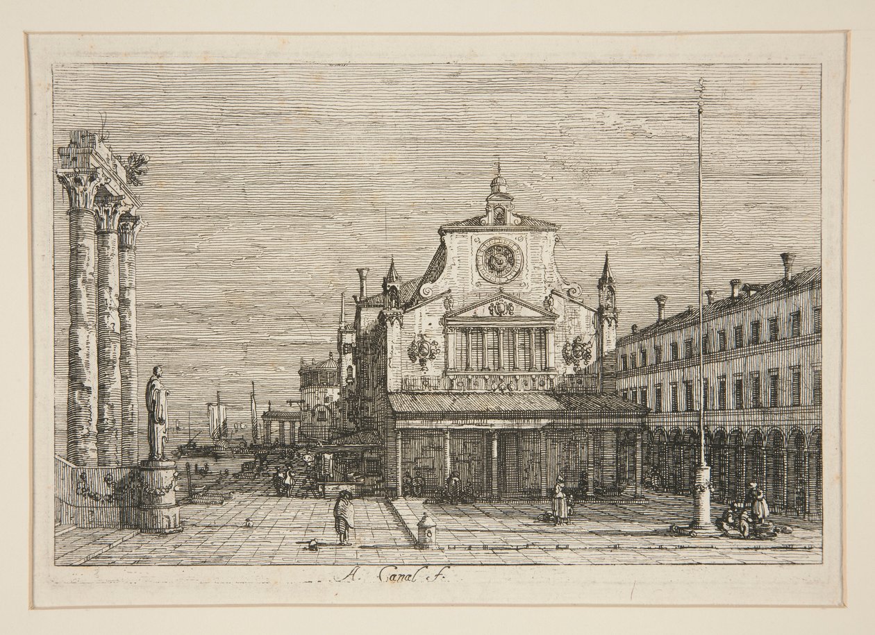 Imaginary View of S. Giacomo di Rialto, från serien Vedute (Views) av Canaletto (Giovanni Antonio Canal)