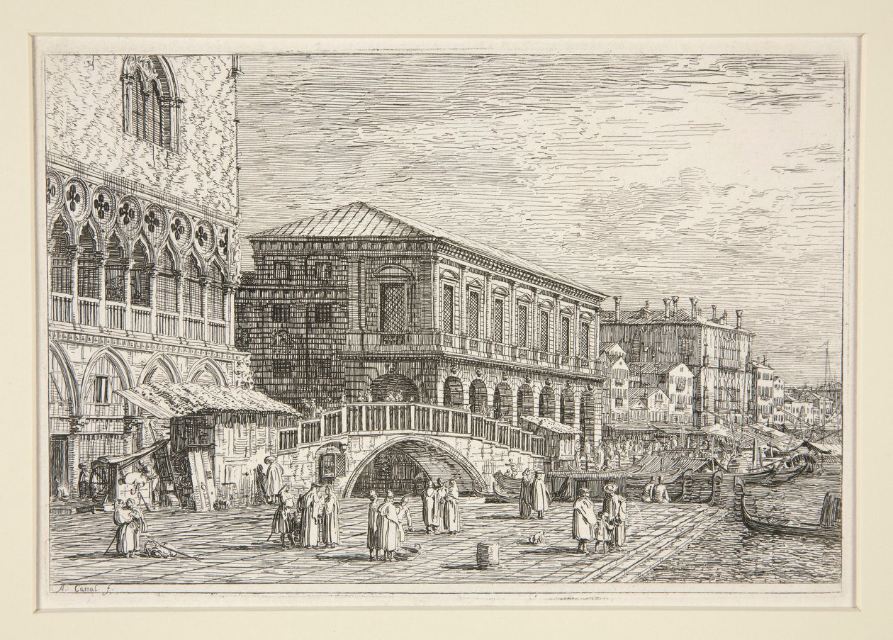 Le Preston, V., (The Prison, Venedig]), från serien Vedute (Views) av Canaletto (Giovanni Antonio Canal)