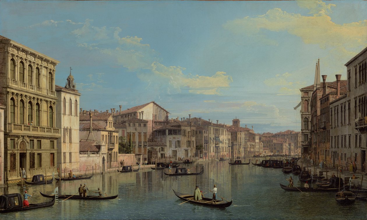 Canal Grande i Venedig från Palazzo Flangini till Campo San Marcuola av Canaletto (Giovanni Antonio Canal)
