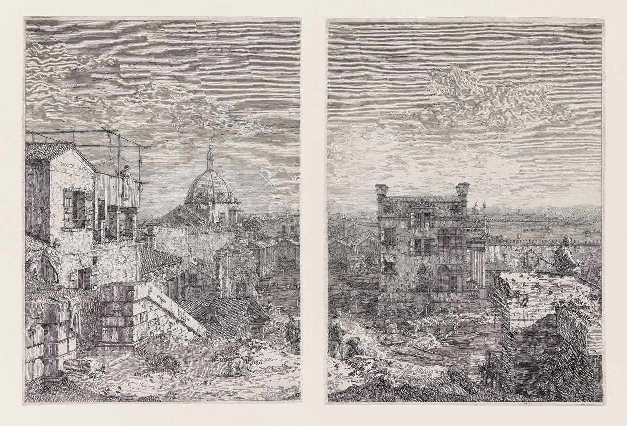 Huset med inskriften, från serien Vedute (Views) av Canaletto (Giovanni Antonio Canal)